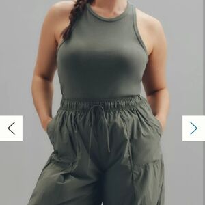 Anthropologie Daily Practice Messa Jumpsuit Olive Green